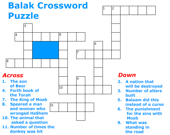 Balak Crossword Puzzle