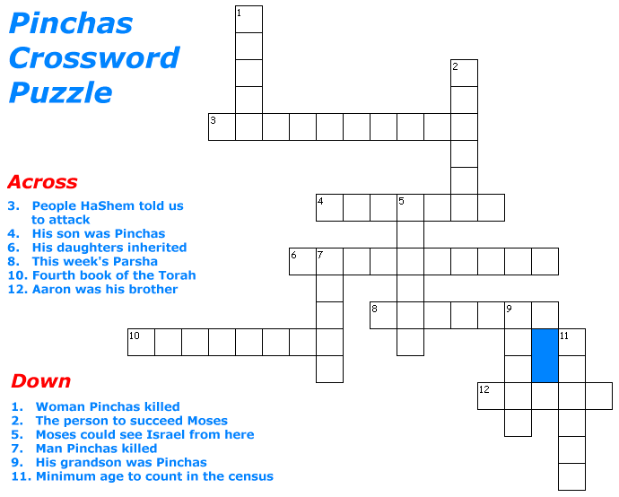 Pinchas Crossword Puzzle