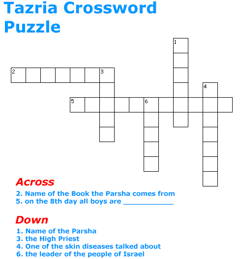 Tazria Crossword Puzzle
