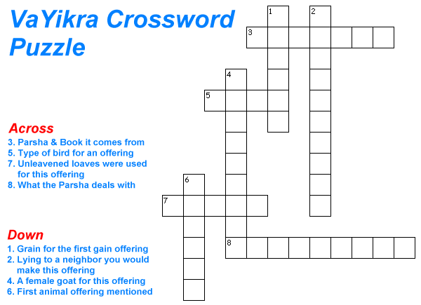VaYikra Crossword Puzzle