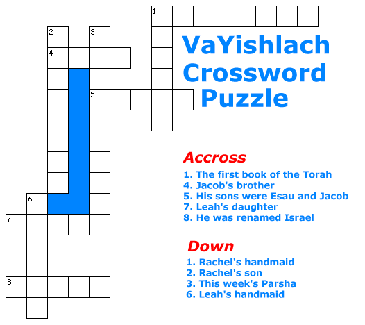 VaYishlach Crossword Puzzle