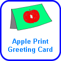 Apple print Greeting card craft