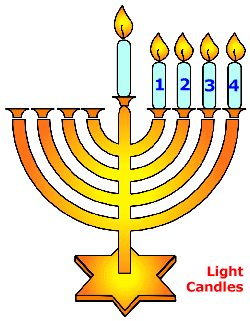 Hanukkah 4 candle lighting