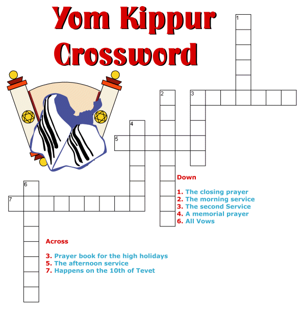 Yom Kippur Crossword Akhlah